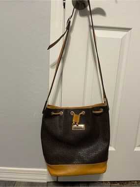 Ted Lapidus Bucket Shoulder Bag in Dark Brown vintage